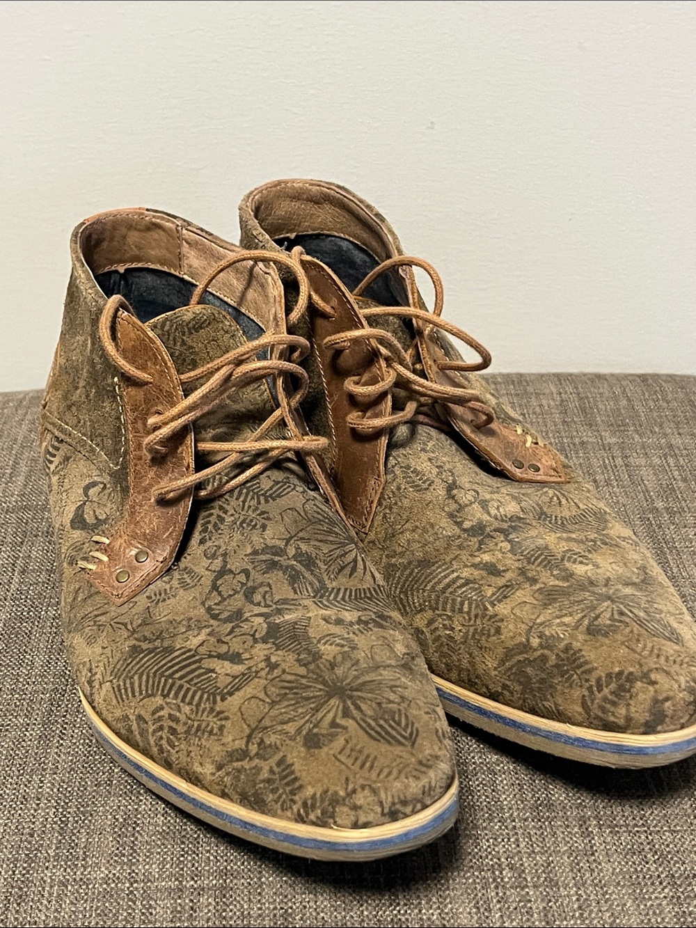 Caprice Boho Floral Suede Chukka Ankle Boots